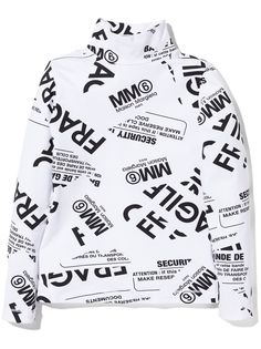 MM6 MAISON MARGIELA KIDS футболка с высоким воротником и логотипом