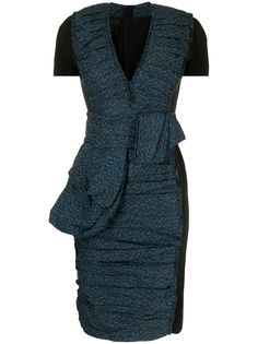 Burberry Pre-Owned присборенное платье с абстрактным узором