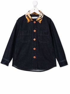 Philosophy Di Lorenzo Serafini Kids рубашка с тигровым воротником