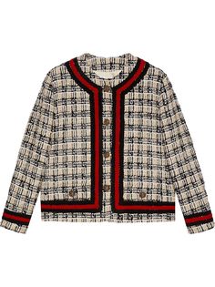Gucci твидовый жакет в клетку