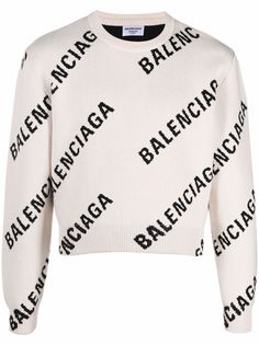 Balenciaga укороченный джемпер с логотипом