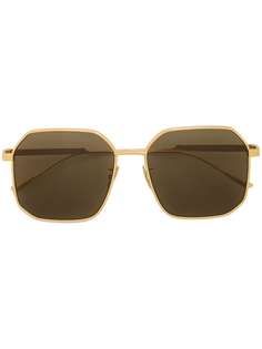 Bottega Veneta Eyewear солнцезащитные очки в шестиугольной оправе