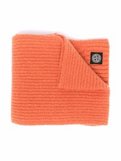 Stone Island Junior шарф в рубчик из смесовой шерсти