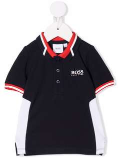 BOSS Kidswear рубашка поло в стиле колор-блок с логотипом