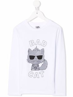 Karl Lagerfeld Kids топ Bad Cat из джерси