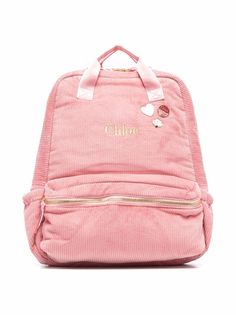 Chloé Kids вельветовый рюкзак с логотипом