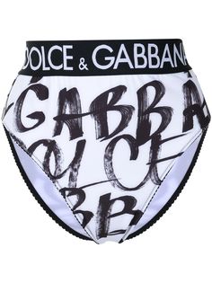 Dolce & Gabbana трусы-брифы с завышенной талией и графичным принтом