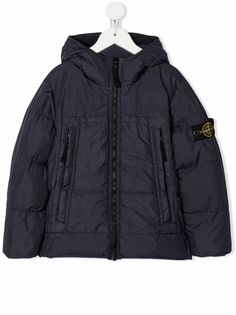 Stone Island Junior пуховик на молнии с капюшоном
