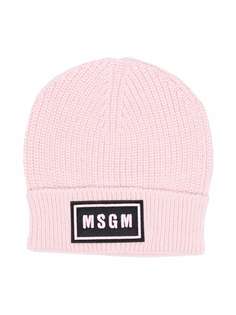 MSGM Kids шапка бини с вышитым логотипом