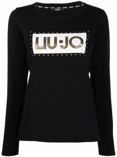 LIU JO футболка с логотипом и заклепками
