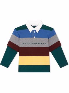 Dolce & Gabbana Kids многослойная рубашка поло в стиле колор-блок