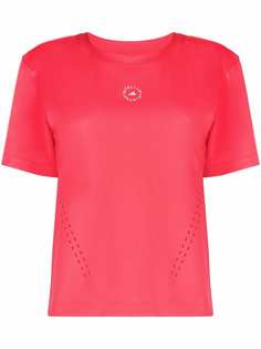 adidas by Stella McCartney футболка с перфорацией и логотипом
