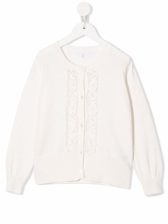 Chloé Kids кардиган с кружевными вставками