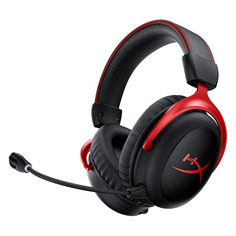 Гарнитура игровая HYPERX Cloud II, для ПК и игровых консолей, накладные, радио, черный / красный [hhsc2x-ba-rd/g]