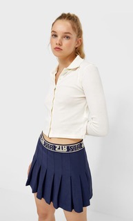 Stradivarius Поло С Надписью Цвет Небеленого Полотна Xs