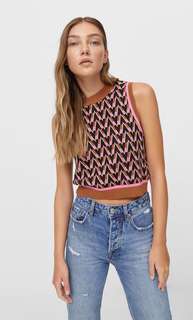 Stradivarius Жилет Геометрической Формы Сиреневый Xs