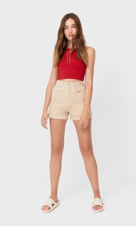 Stradivarius Укороченный Топ Из Полиамида. Красный S