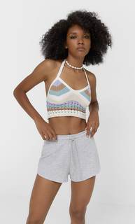 Stradivarius Бралетт Из Кружева Кроше С Каймой Цвет Камня Xs