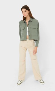 Stradivarius Короткая Рубашка Из Струящейся Ткани Multicolor L
