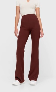 Stradivarius Однотонные Трикотажные Брюки Клеш Коричневый M