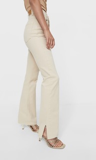 Stradivarius Расклешенные Джинсы Облегающего Кроя С Разрезами Цвет Камня 34