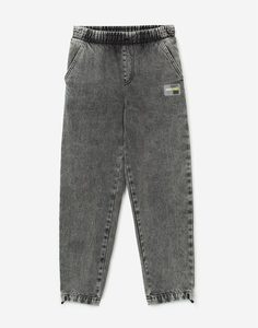 Серые джинсы Loose straight с кулисками для мальчика Gloria Jeans