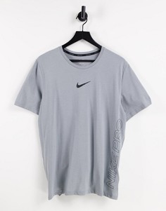 Серая футболка Nike Pro Training Burnout-Серый