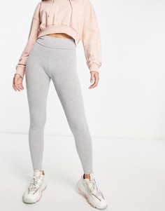 Серые хлопковые леггинсы Miss Selfridge-Серый
