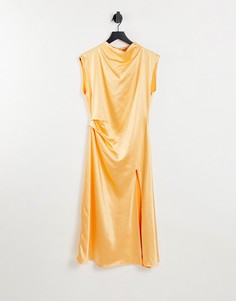 Оранжевое атласное платье мидакси Pretty Lavish-Оранжевый цвет