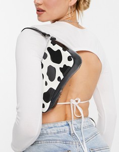 Сумка на плечо с пятнистым принтом в стиле 90-х Bershka-Multi