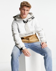 Анорак цвета экрю в стиле колор блок Tommy Hilfiger-Белый