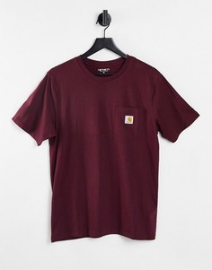 Бордовая футболка с карманом Carhartt WIP-Красный