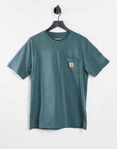 Зеленая футболка с карманом Carhartt WIP-Зеленый цвет