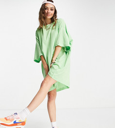 Эксклюзивное зеленое платье-футболка из органического хлопка Weekday Huge-Зеленый цвет