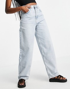 Выбеленные джинсы свободного кроя Topshop-Голубой
