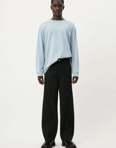 Черные широкие брюки Weekday Ross-Черный цвет