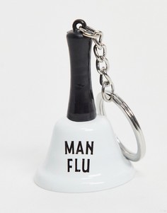 Брелок для ключей в виде колокольчика с надписью "man flu" Dapper Chap-Серебристый