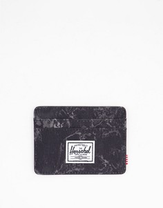 Кошелек для пластиковых карт черного цвета с мраморным эффектом Herschel Supply Co Charlie-Черный цвет