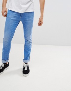 Выбеленные эластичные зауженные джинсы HUGO-Синий