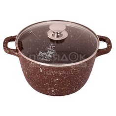 Кастрюля алюминий, антиприг, 3.5 л, с крыш, Kukmara, Elite stone, к31ес