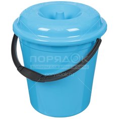 Ведро пластиковое, 12 л, с крышкой 04112 Милих