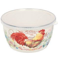 Миска эмал сталь, круглая, 16 см, 1.75 л, с крыш, Золотой Петушок, Metrot, 176497
