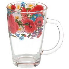 Кружка стекло, 300 мл, Маковое поле, Декостек, 334-Д