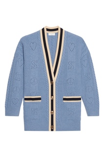 Голубой кардиган из шерсти Sandro