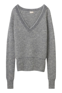 Серый пуловер из мохера и шерсти Gerard Darel