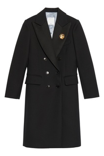 Черное двубортное пальто Sandro