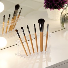 Подставка для кистей и пинцетов, 6 секций, 18 × 7 × 6 см, цвет прозрачный Queen Fair