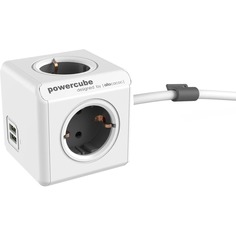 Сетевой удлинитель Allocacoc PowerCube Extended USB серый (1402GY)