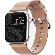 Ремешок для умных часов Nomad Modern Strap Silver 38/40 мм, коричневый (NM1A3NSM00)