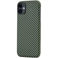 Чехол для смартфона Pitaka MagCase KI1105R для Apple iPhone 11, зелено-черный
